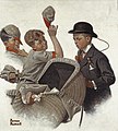 Boy and Baby Carriage (1916, First Saturday Evening Post Cover)