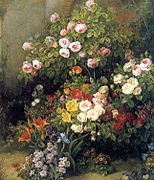 Gottfried W. Völcker: Still Life with Arranged Flowers, 1847