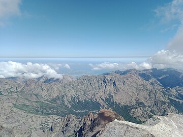 a view to Haut-Asco, a Muvrella and Calvi coast