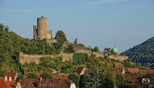 Schlossberg Castle in Kaysersberg (Haut-Rhin, France).