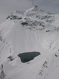 Grauseewli lake in early alpine winter (September)