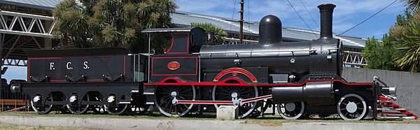 Steam locomotive Beyer-Peacock, manufactured in 1883 owned to former Railway del Sud, actually General Roca Railway showed in Buses and Railway station of Mar del Plata, Argentina.