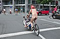 * Nomination: Cyclonudista (World Naked Bike Ride Brussels) 2018: Youtube vlogger FerClick is being carried around the Schuman roundabout by a nude cyclist NSFWTAG --Trougnouf 22:16, 23 June 2018 (UTC) * * Review needed