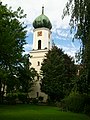 Turm der Spitalkirche Hl. Kreuz von Nordosten