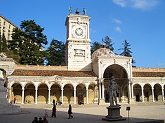 Clock tower in Udine, with venetian lion