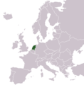 Location of the Netherlands in Europe