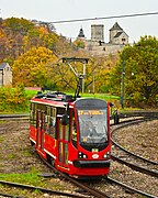 Tram and Bedzin castle.jpg