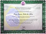 Diploma awarded by the Superior Electoral Court for the re-election of Luiz Inácio Lula da Silva in 2006