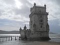 Torre de Belém a Lisbona durante un temporale