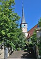 Westseite, Treppenaufgang durch die Wehrmauer