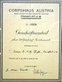 Verbriefung eines Corpshausanteils des Corps Austria (1925)