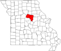 Map of Missouri highlighting the Columbia metropolitan statistical area;