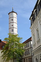 Altes Gewerbeviertel mit Schrotturm