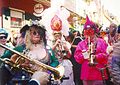 Musicians playing trumpets, Mardi Gras Day 1998