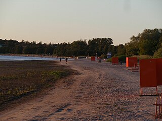 Stroomi Beach in Tallinn, in the evening