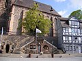 Die bemerkenswerte doppelläufige Treppe am Marktplatz