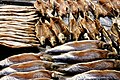 Omul fish, endemic to Lake Baikal (Russia). Smoked and on sale at Listyanka market.