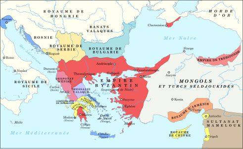 L'empire byzantin en 1265