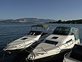 * Nomination: Speedboats on Lake Geneva. Yann 22:09, 30 July 2009 (UTC) * Review Don't like the crop here --Mbdortmund 20:03, 31 July 2009 (UTC)  Question Do you think this one is better? File:Hors-bords sur le lac Léman.jpg Yann 10:07, 1 August 2009 (UTC)