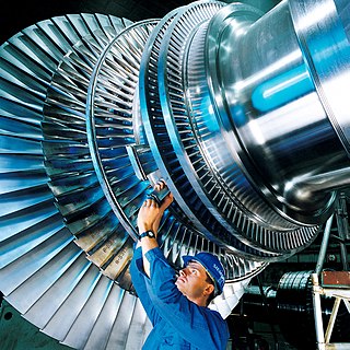 Steam turbine rotor produced by Siemens, Germany