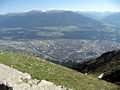 Blick von der Mittelstation "Seegrube" (1.905 Meter) auf Innsbruck