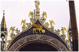 Lion of San Marco; relief gilded