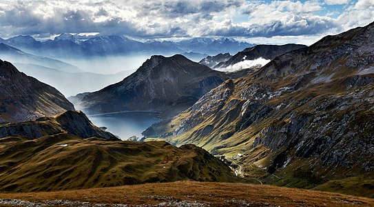 The 'Spullersee' is a lake in high mountains of Vorarlberg