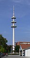 Fernmeldeturm an der Gartenstraße in Ravensburg (84 m hoch), erbaut 1990 (47° 47' 40 N, 9° 37' 23" O)