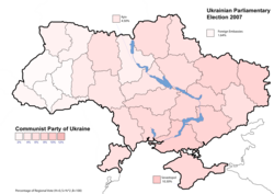 Communist Party of Ukraine results (5.39%)