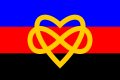 polyamory flag with infinity heart