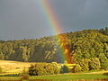 Rainbow in Krucze Mountains, Poland