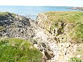 Faille dans la falaise entre l'anse de Kerliguet et celle de Kerabas Corniguel 1.