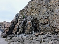 Veryac'h Camaret-sur-Mer.- Plage de Kerloc'h Réserve naturelle régionale des sites d'intérêt géologique de la presqu'île de Crozon, dans le Finistère.- Région Bretagne.- France