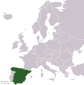 Location of Spain in Europe