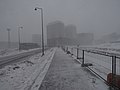 Blizzard in Jätkäsaari, Helsinki, Finland