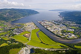 Mouth of river Orkla at Orkanger