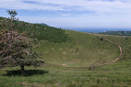 Puy Pariou crater, view west, in Auvergne, France.