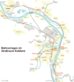 Map of the railroad facilities in the region Koblenz