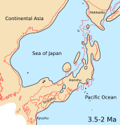 June 30: Map showing Japanese archipelago, Sea of Japan and surrounding part of continental East Asia in Middle Pliocene to Late Pliocene.