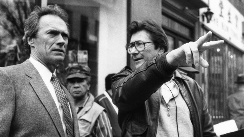 THE DEAD POOL, from left: Clint Eastwood, director Buddy Van Horn, on set, 1988. © Warner Brothers/courtesy Everett Collection