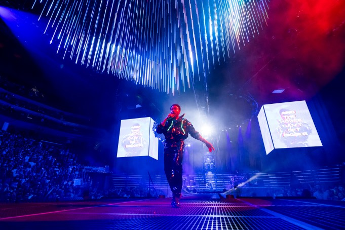 DETROIT, MICHIGAN - AUGUST 17: Childish Gambino performs during The New World Tour at Little Caesars Arena on August 17, 2024 in Detroit, Michigan. (Photo by Scott Legato/Getty Images)