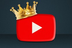 The YouTube logo with a crown