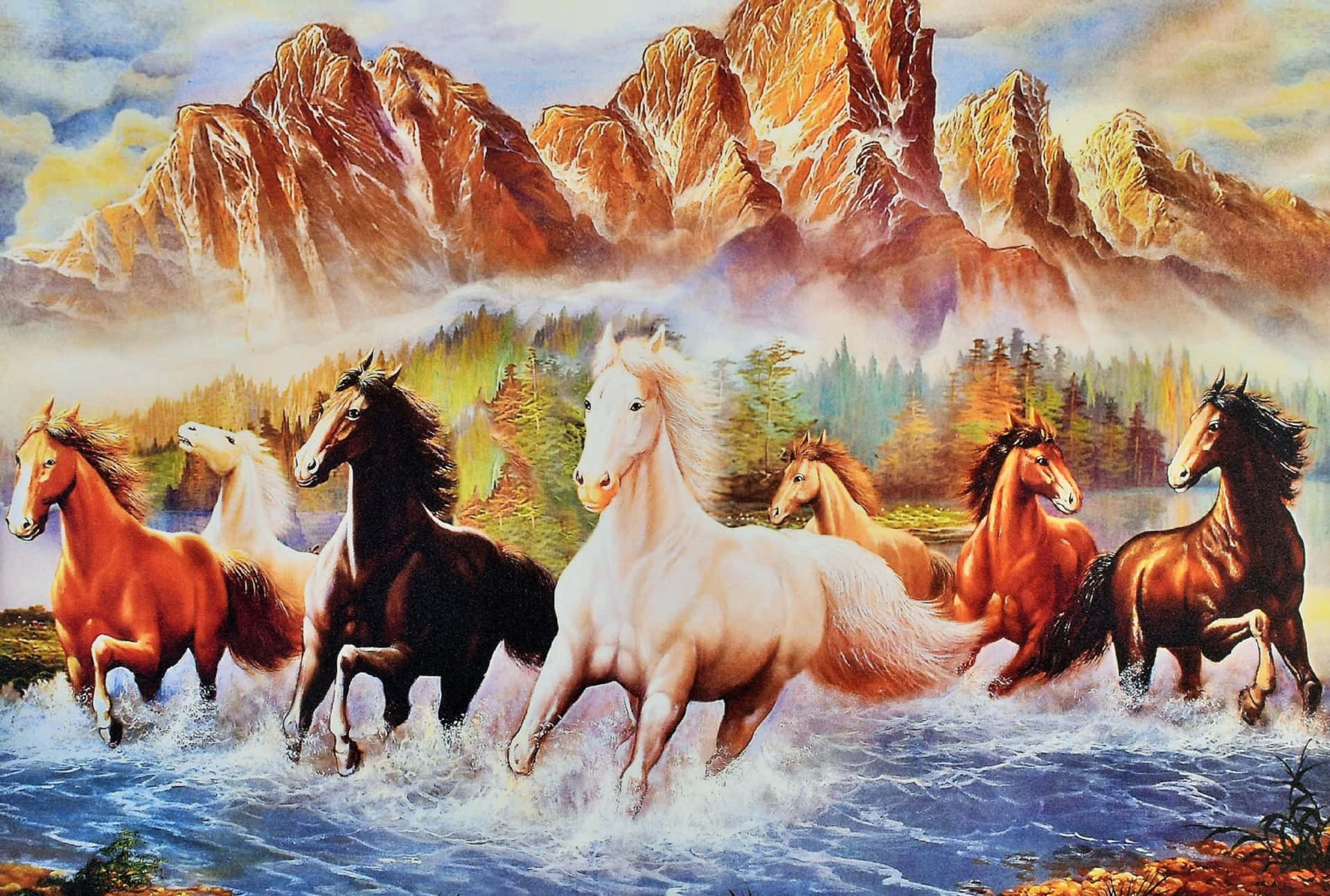 7 Horses Wallpaper