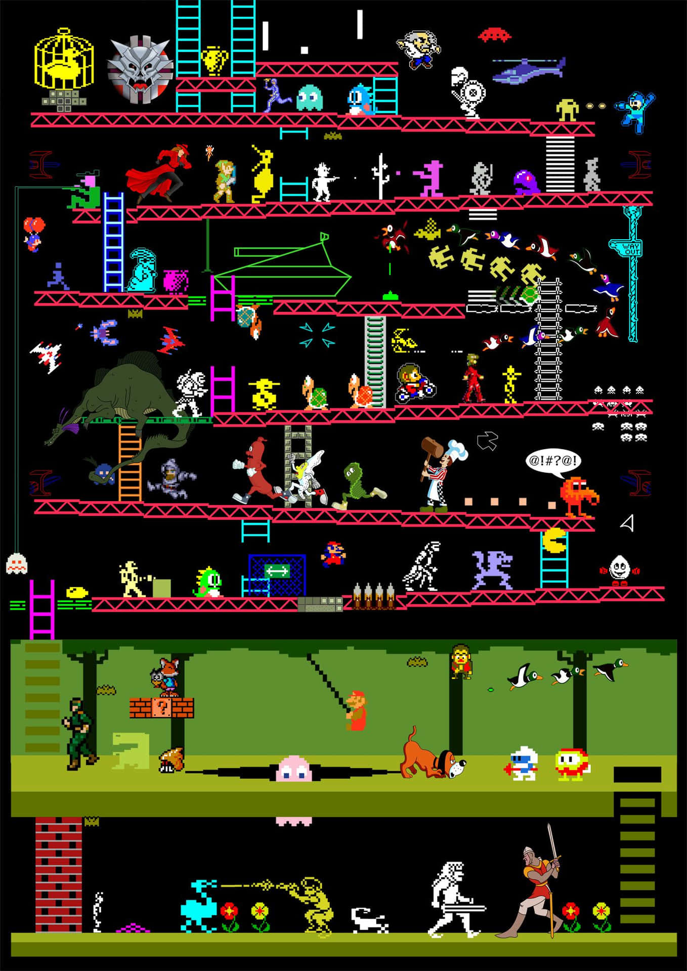 Arcade Retrô Dos Anos 80 Papel de Parede