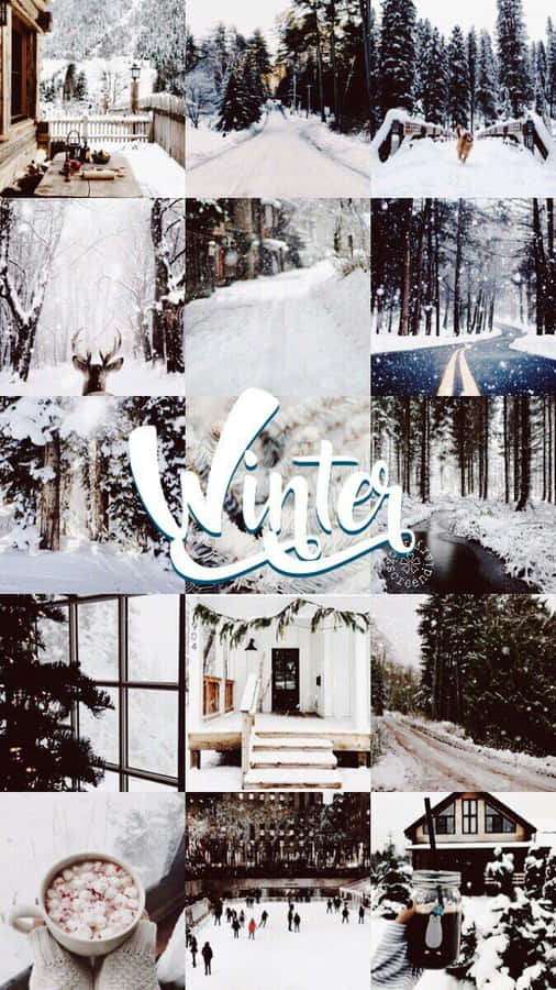 Collage Estético De Invierno Fondo de pantalla