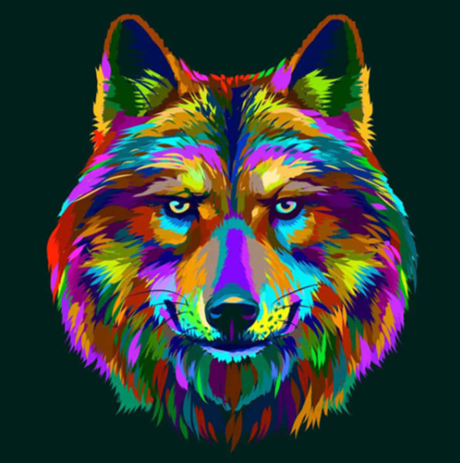 Rainbow Wolf Wallpaper