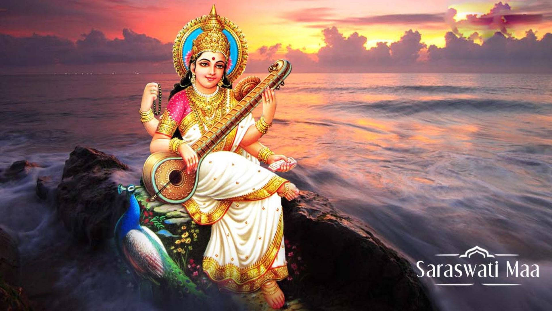 Saraswati Mata Fondo de pantalla