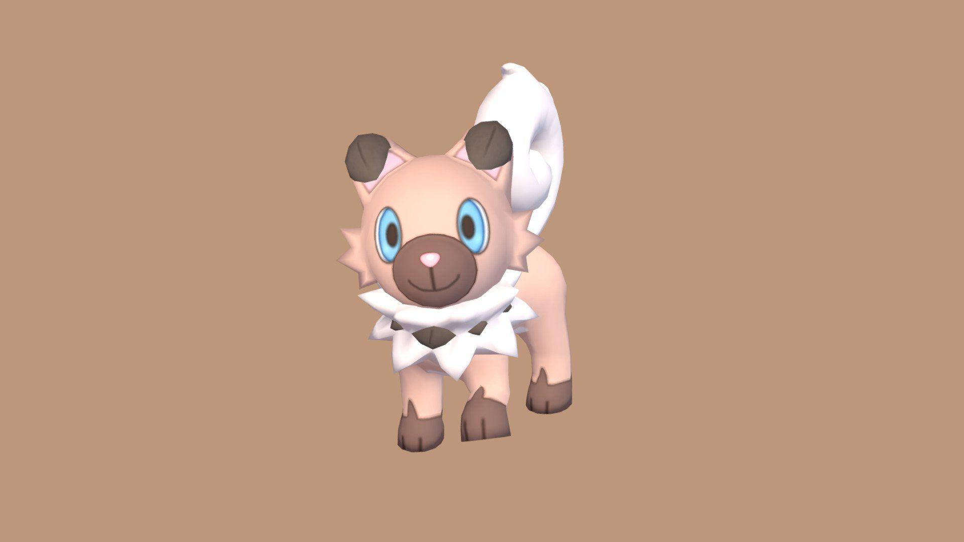 3d Rockruff On Brown Wallpaper