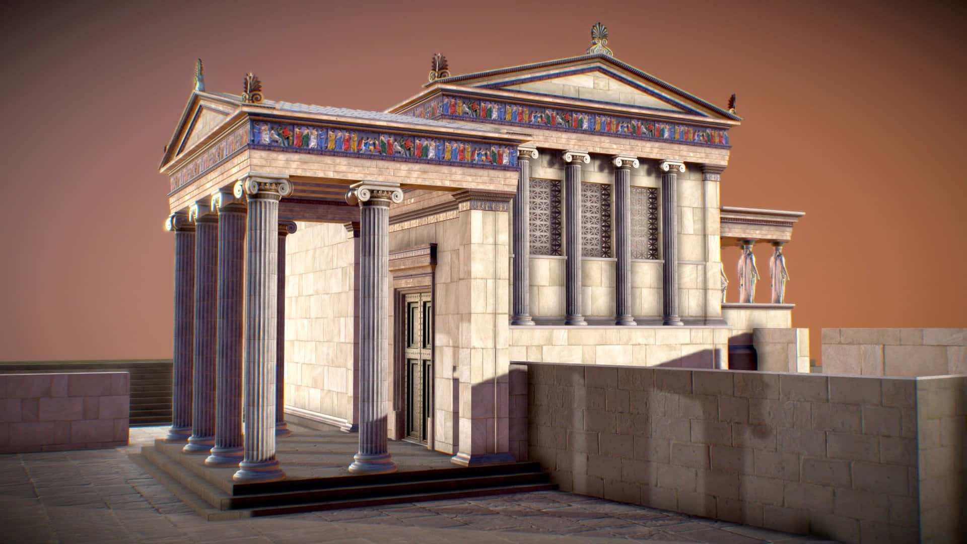 A 3d Model Design Of Erechtheion Wallpaper