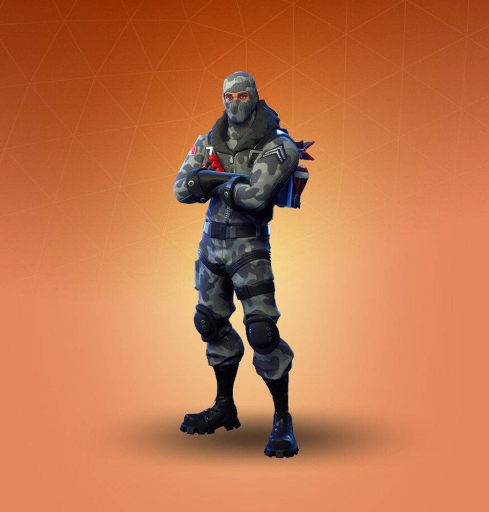 Det søde Fortnite Skin militæruniform tapet. Wallpaper